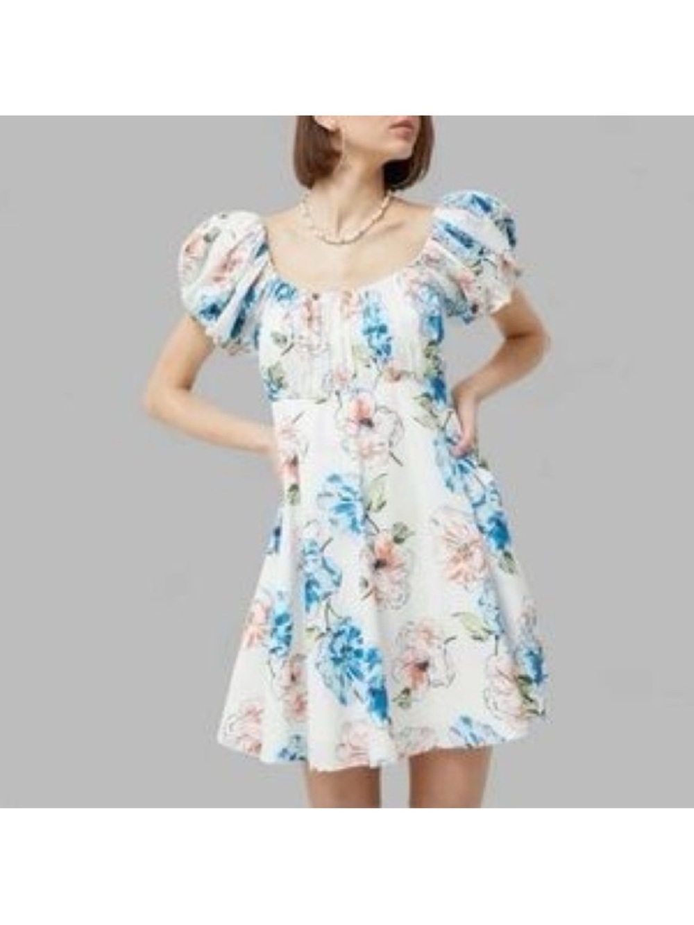 Abercrombie & Fitch Ruched Puff Sleeve Mini Dress Size XS Tall
